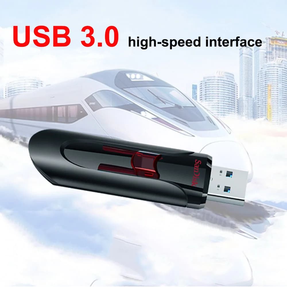 SanDisk Cruzer Glide USB 3.0 Pen Drive High Speed 256GB 128GB pendrive 32GB mini USB3.0 16GB plastic Memory Stick CZ600 - 4