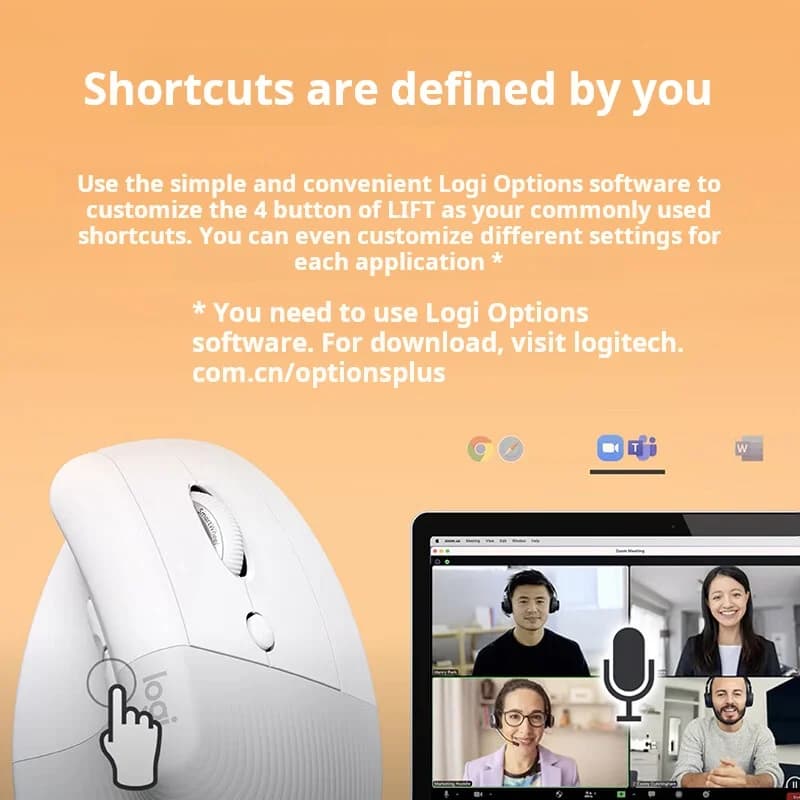 ماوس لوجيتك ليفت عمودي لاسلكي بتقنية البلوتوث، ماوس صغير مريح، ماوس مكتبي، التبديل بين 3 أجهزة في ثوانٍ - 6