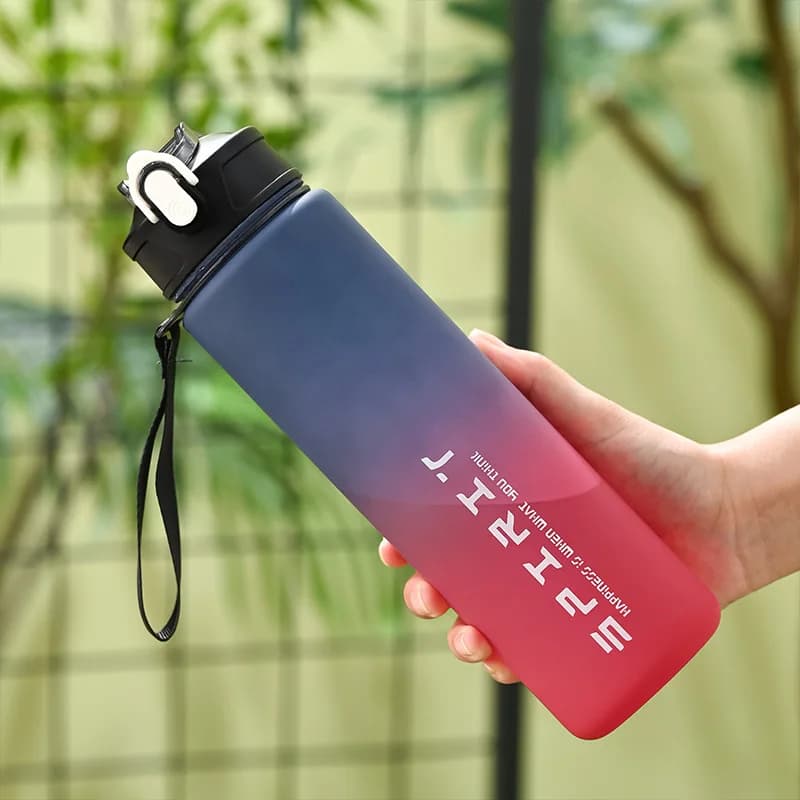 1PCS 800ML Large Capacity Sports Water Bottle Leak Proof Colorful Plastic Cup Drinking Outdoor Travel Portable Gym Fitness Jugs - 3