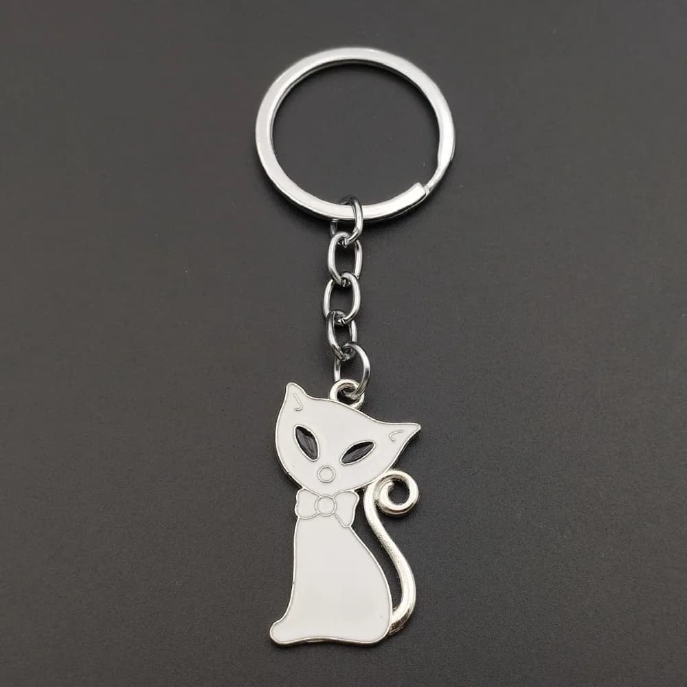 Fashion Moto Handbag Keychain Keyring Metal Black and White Pendant Small Gift Trendy One Pair Car Key Chain Accessories - 3