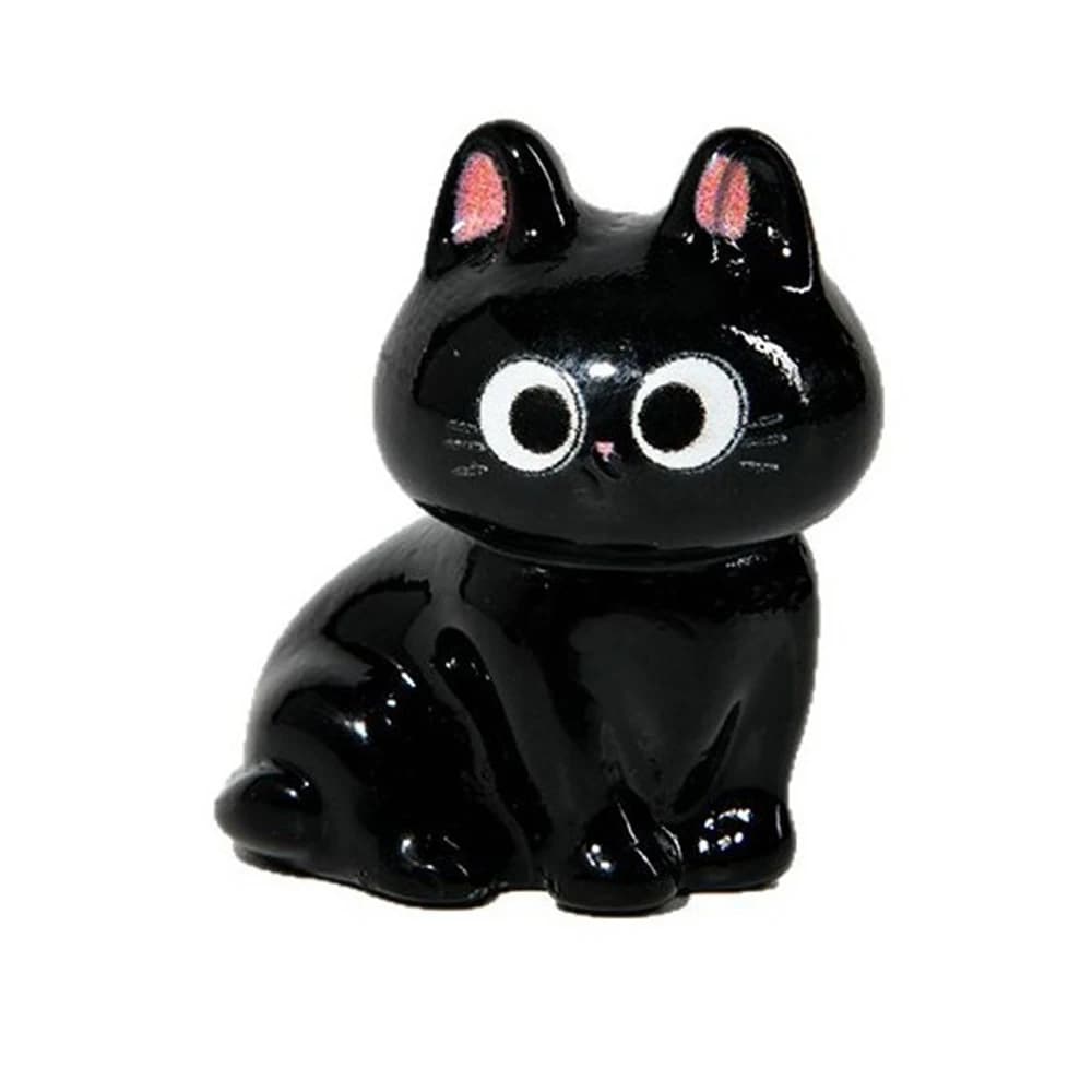 Cartoon Resin Black Cat Figurine Mini Cartoon Animal Ornaments Desktop Decoration Car Mounted Small Figurines Kids Children Toy - 6