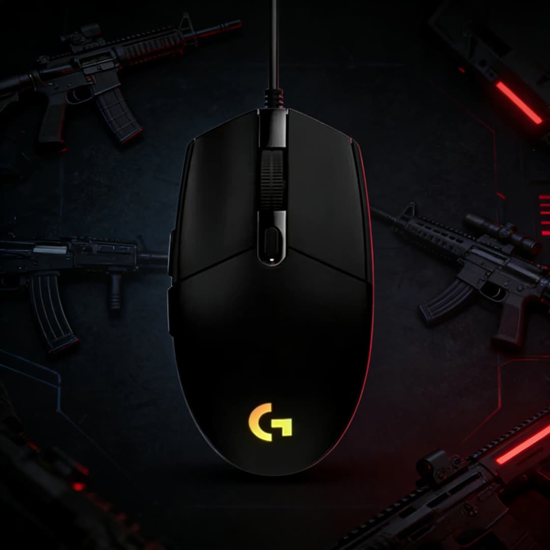Logitech G102 Wired Gaming Mouse, 2nd Generation, designed for esports and battle royale games, with RGB lighting.
