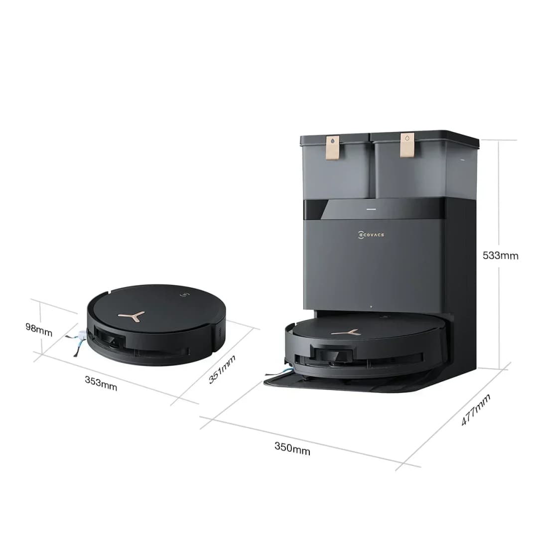 روبوت تنظيف الأرضيات Ecovacs X8pro plus مع ميزة الكنس والمسح المتكاملة، تنظيف آلي بالكامل - 5
