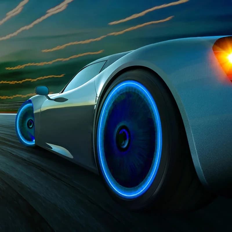 أغطية صمامات إطارات السيارة الفلورية العالمية، أغطية يدوية مرصعة بالكريستال، فوهات صمامات مضيئة، إكسسوارات السيارة، 4 قطع - 3