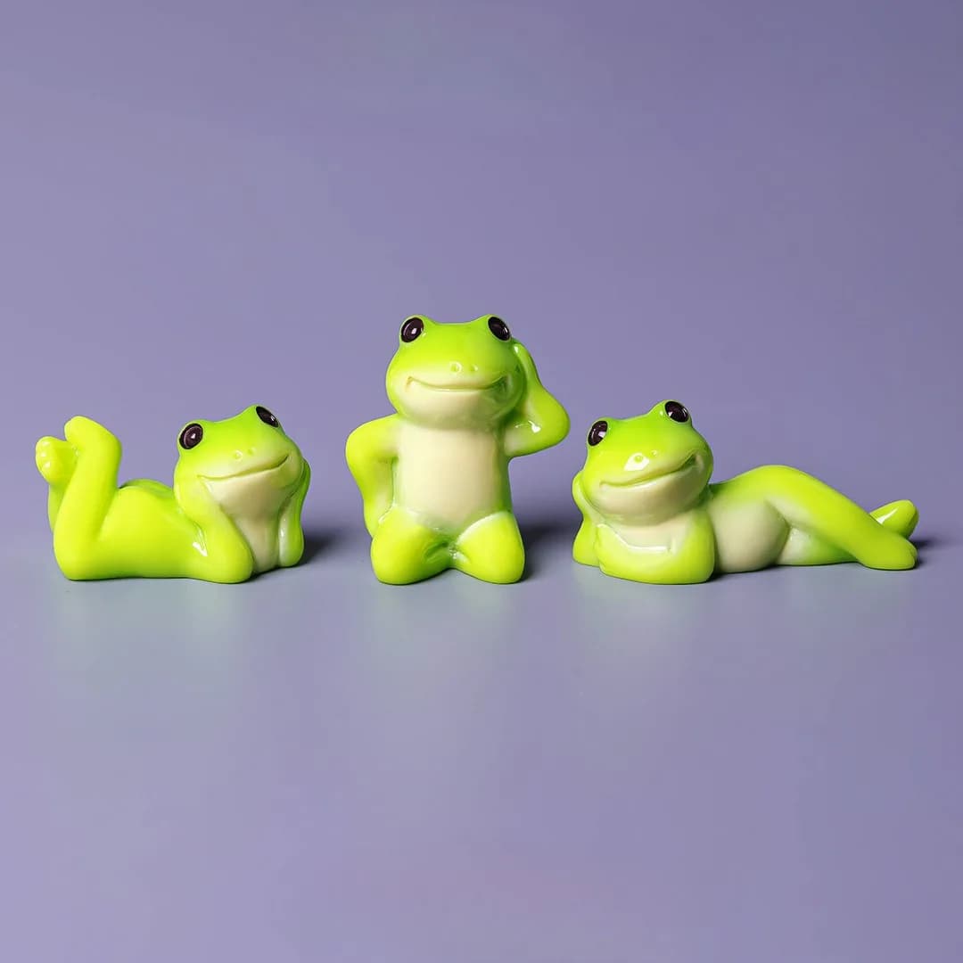Creative Cartoon, Funny Frog Doll, Micro Landscape Accessories, Resin Crafts, Car Desktop Ornaments - 3