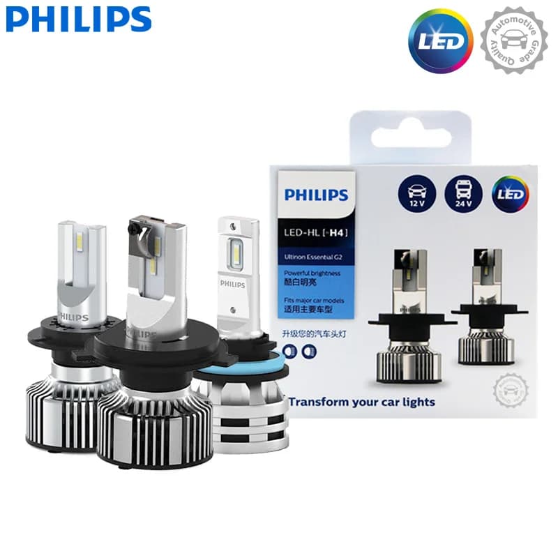 فيليبس ألتنيون إيسنشال G2 LED H1 H4 H7 H8 H11 H16 HB3 HB4 H1R2 9003 9005 9006 9012 6500K مصباح ضباب سيارة (2 حزمة)