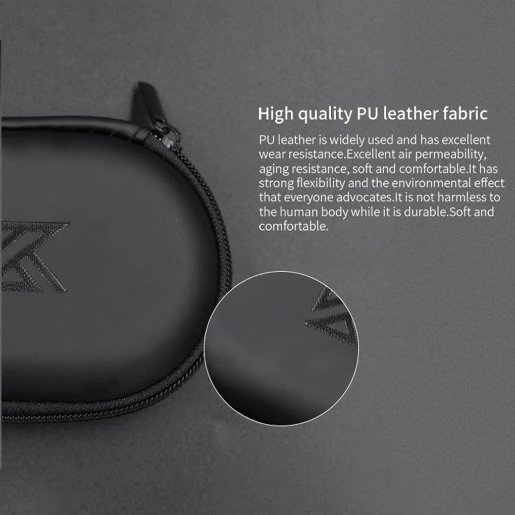 KZ Earphones Case PU Leather Oval Headphone Box Bag Travel Dustproof Organizer Small Holder Headset Accessories - 4