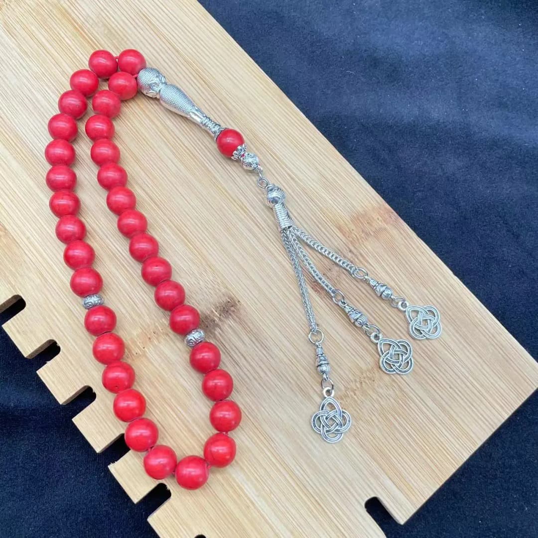 10 ملم 33 حبة أحجار طبيعية مسبحة مسلمين هدايا رمضان عيد سوار تركي حبات صلاة إسلامية عربية مجوهرات يدوية - 4