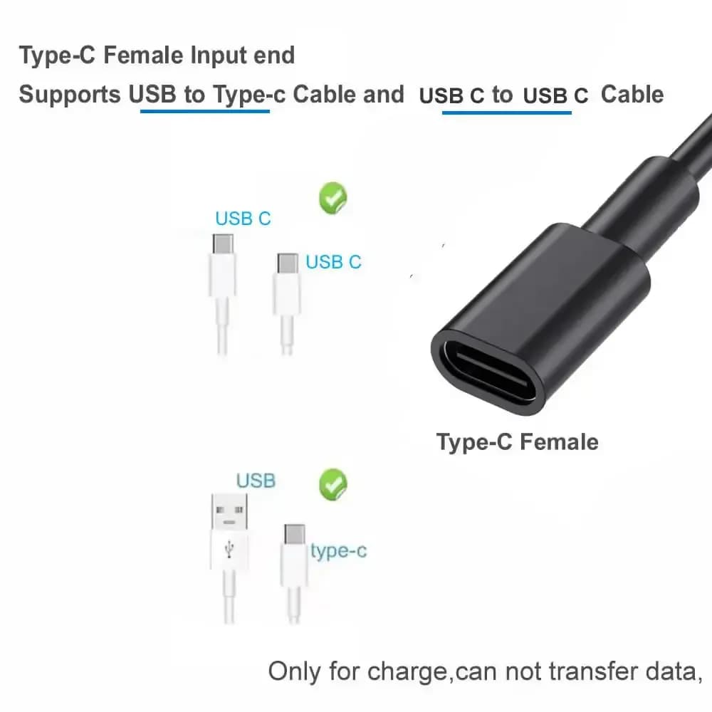 كابل شحن USB C أنثى إلى 4 ذكر، سلك شاحن متعدد بمنفذ USB من النوع C من 1 إلى 4/6 لتسليم الطاقة إلى أجهزة النوع C - 5