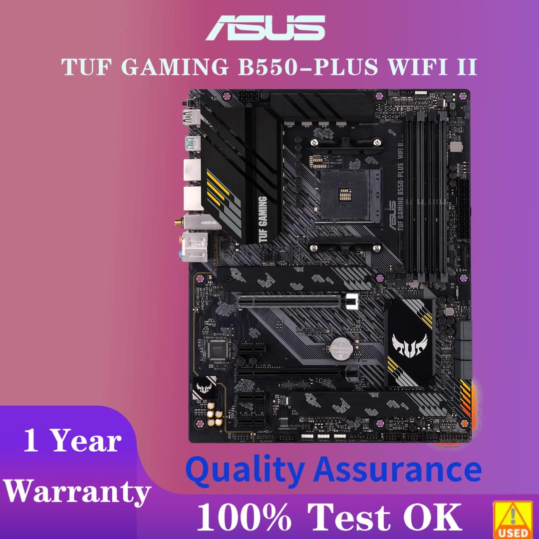 أسوس TUF GAMING B550-PLUS WIFI II لوحة أم ATX بمقبس AM4، معالج DDR4 بتردد 4866 (OC) ميجاهرتز، لوحة رئيسية - 4