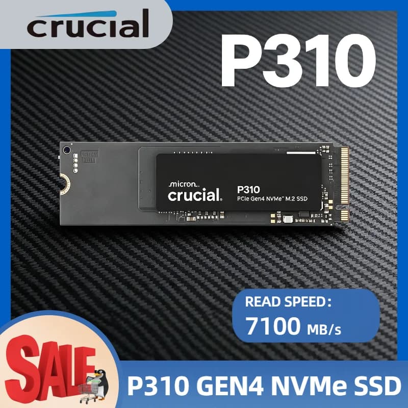 Crucial P310 1TB 2TB PCIe Gen4 NVMe M.2 SSD 7100MB s Read Internal Solid State Drive for PC OEM Package Ultra Fast