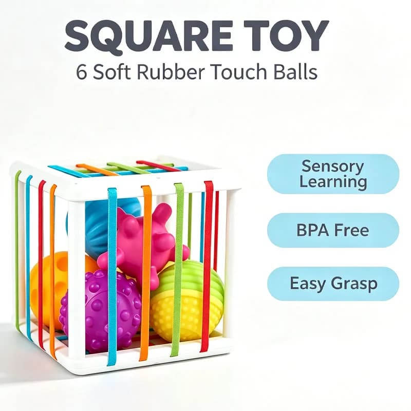 Montessori Baby Toys 18 Months Sensory Development Learning Educational Toys Colorful Blocks Sorting Game For Babies Infant - 5