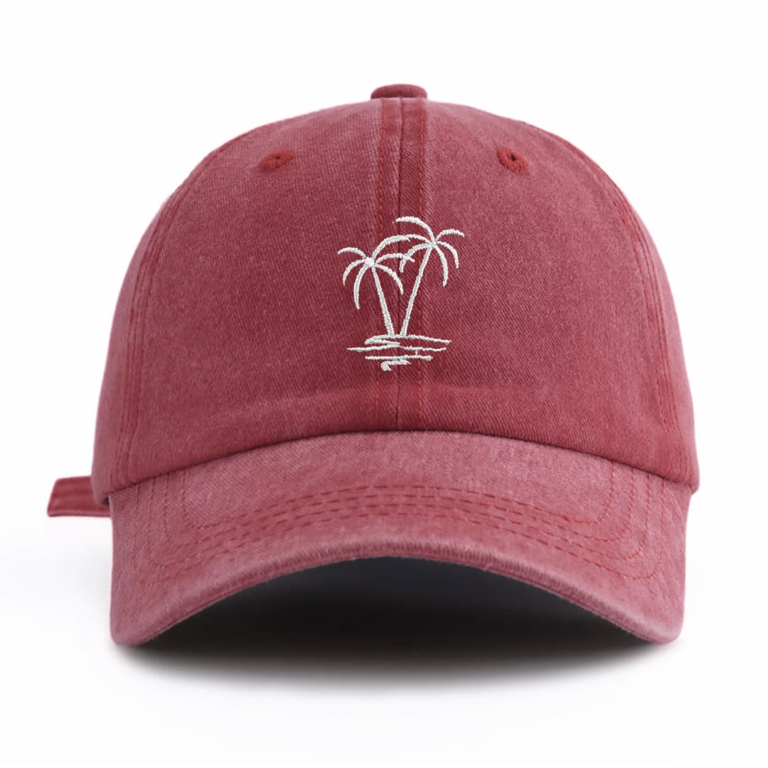 1pc Coconuttree Embroidery Washed Baseball Cap For Adults,Minimalist Retro Style Casual Soft Adjustable Dad Hat, Perfect As Gift - 5
