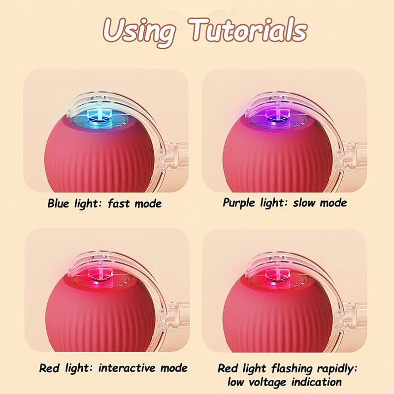 ألعاب كروية تفاعلية للقطط، كرة دوارة أوتوماتيكية، ذيل صناعي، قابلة لإعادة الشحن، لعبة كهربائية ذكية للحيوانات الأليفة، تدريب الكلاب والقطط، تقليد الماوس - 6