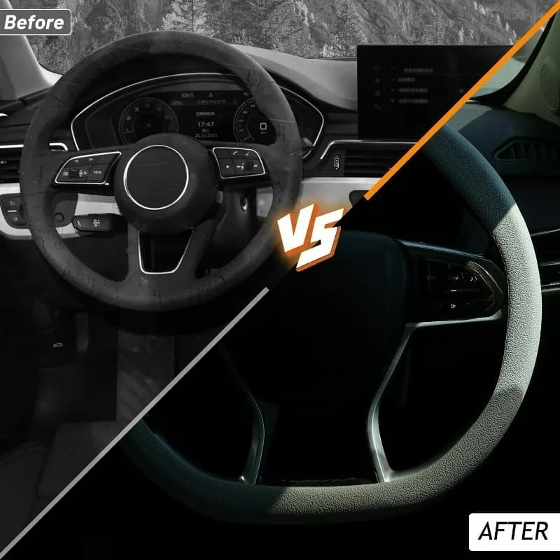 Car Steering Wheel Cover Universal for Round & D-Shaped 32cm Wheels Comfort Grip All Seasons Silicone Non-Slip Sweat-Absorbent - 3