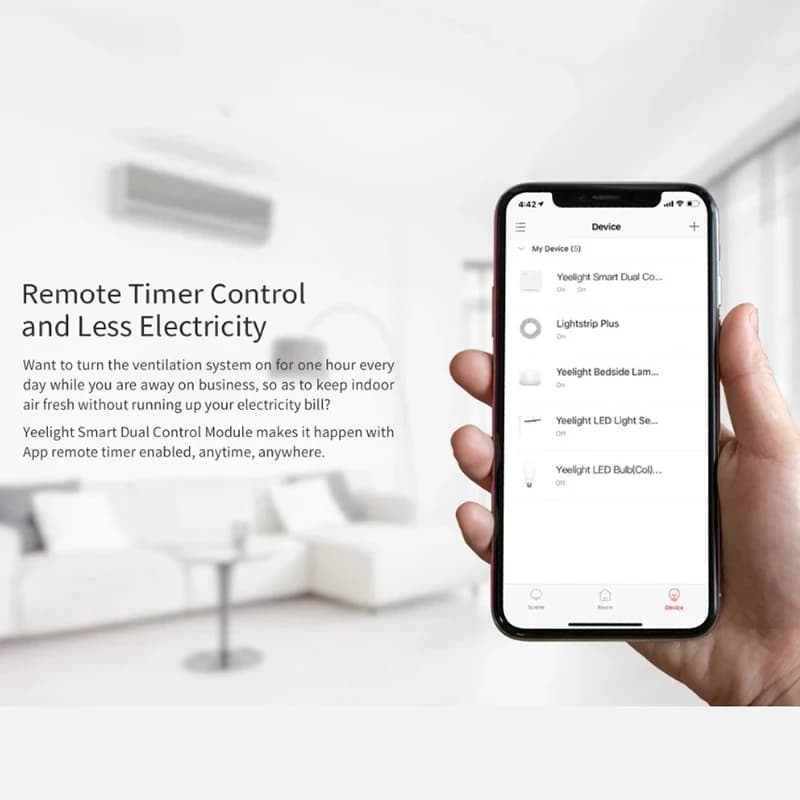 وحدة تحكم مزدوجة ييليت الذكية 220V تحكمRelay لاسلكي ثنائي الاتجاه للمنزل الذكي مناسب لتطبيق منزل مي - 3