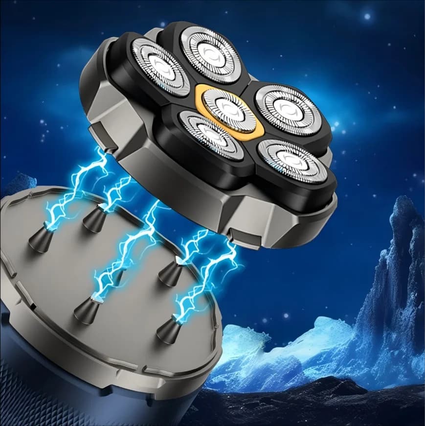 Electric Head Shaver for Bald Men 6D Magnetic Razor Hair Trimmer Rechargeable LED Waterproof Face Hair Cutting - 4