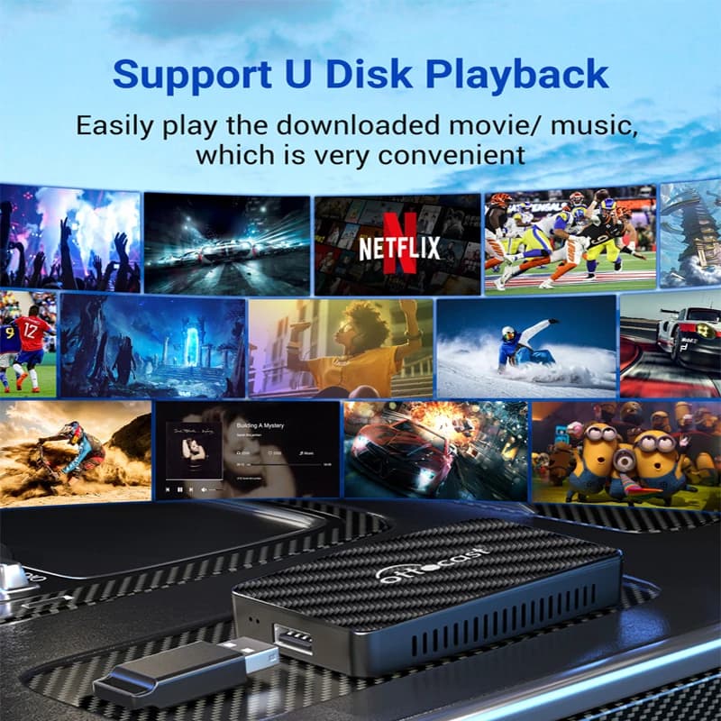 OTTOCAST Play2Video Pro Android Ai Box Pro Built in YouTube Netflix Tiktok IPTV Wired to Wireless CarPlay Car Accessories - 2