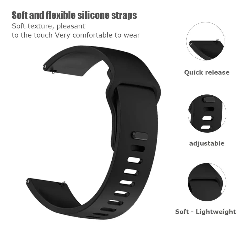 22mm Silicone Band For Realme Watch 5 Smartwatch Sport Bracelet Correa For Realme Watch S2/Realme S 2 2 Pro 3 3 Pro Wristband - 6