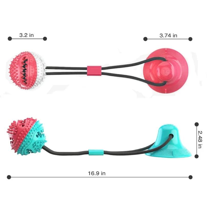 Dogs Food Toys Silicon Suction Cup Tug Interactive Dog Ball Toy For Pet Chew Bite Tooth Cleaning Toothbrush Feeding Pet Supplies - 5