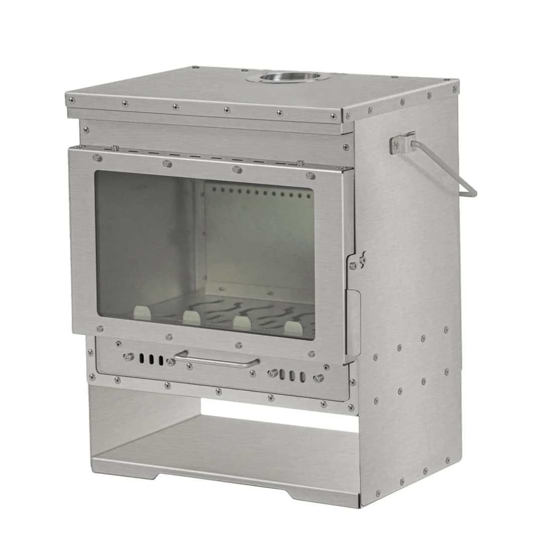 Stainless Steel Smokeless Fireplace Secondary Burning Wood Stove Large Glass Window Camping Tent Stove Firewood Heater Brazier - 5