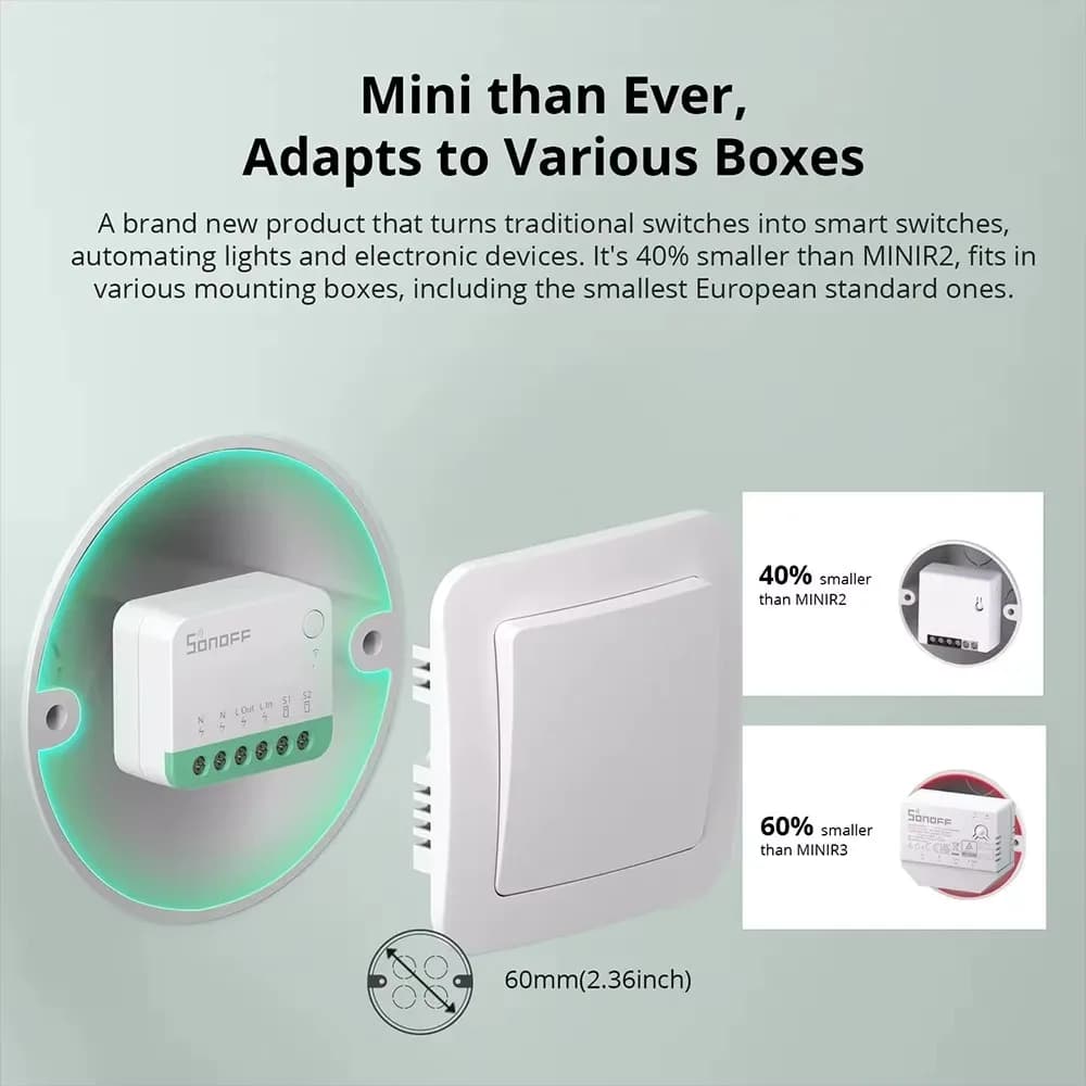 SONOFF MINI R4 Matter MINIR4M Matter Relay Sonoff Mini R4 Extreme Wifi Smart Switch Matter with Alexa Google Home Homekit - 3