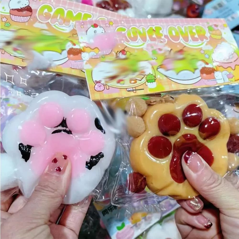 Mochi Taba Squishy NEW Fidget Toy Anti-stress Mini Kawaii Cat Paw TPR Small Cat Paw Cute Pink Cat Foot Pinch Decompression Toy - 3