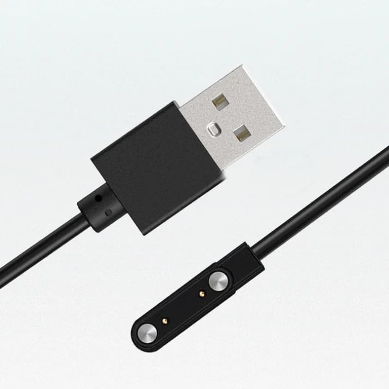 شاحن ساعة ذكية مع كابل USB - 2 دبابيس/4 دبابيس، متوافق مع ساعات الكبار والأطفال - 2