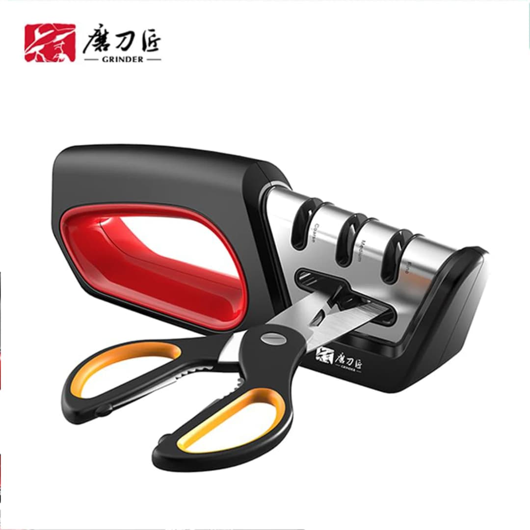 Four in one kitchen sharpener restores serrated blade knives and scissors, diamond tungsten steel ceramics - 5