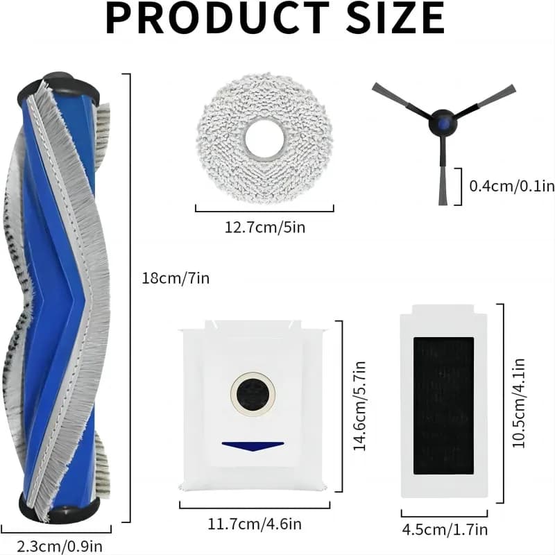 ECOVACS T30 PRO OMNI / T30S PRO / YEEDI M12 Pro+ Robot Vaccum Replacement Parts Dust Bag Main Side Brush Filter Mop Accessories - 5