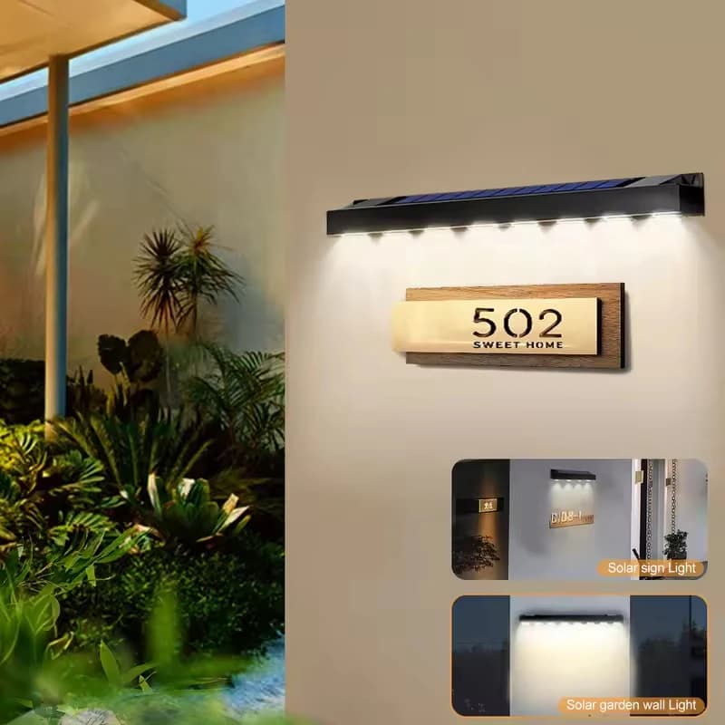 إضاءة جدارية شمسية LED مقاومة للماء للفناء والحديقة والسياج والشارع - إضاءة ديكورية تعمل بالطاقة الشمسية - 5