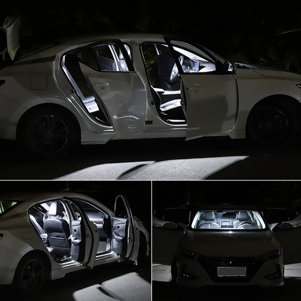 1pc T10 COB W5W LED Signal Bulbs Festoon 31mm 36mm 39mm 41/42MM  Car Interior Reading Lights Dome License Plate Lamp White 12V - 6