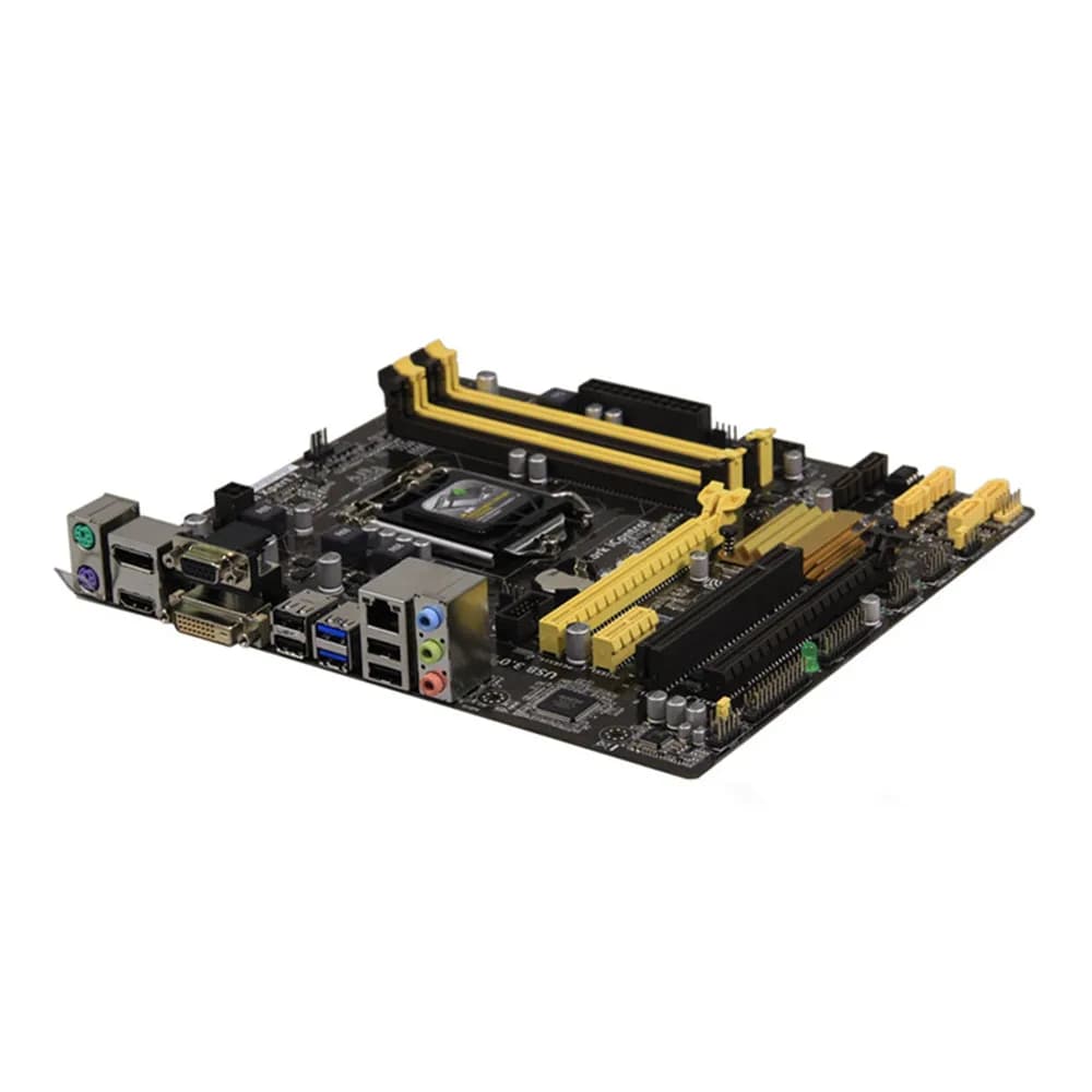 لوحة أم أسوس B85M-E لسطح المكتب، مقبس B85 LGA 1150، تدعم i3 وi5 وi7، ذاكرة DDR3 حتى 32 جيجا، ATX، UEFI BIOS - 2
