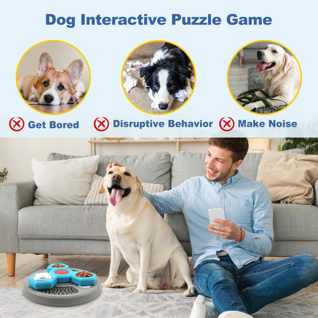 2-Layers Dog Puzzle Toys Slow Feeder Food Dispenser Interactive Increase Puppy IQ Anti-Choking Tableware Dog Licking Plates - 6