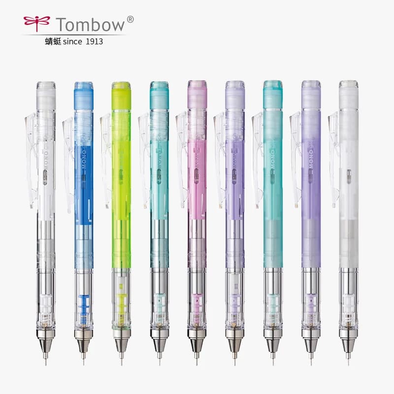 قلم رصاص ميكانيكي TOMBOW MONO Graph Shaker، 0.3/0.5 مم، عصا شفافة مموهة، تصميم بمركز ثقل منخفض، أدوات فنية