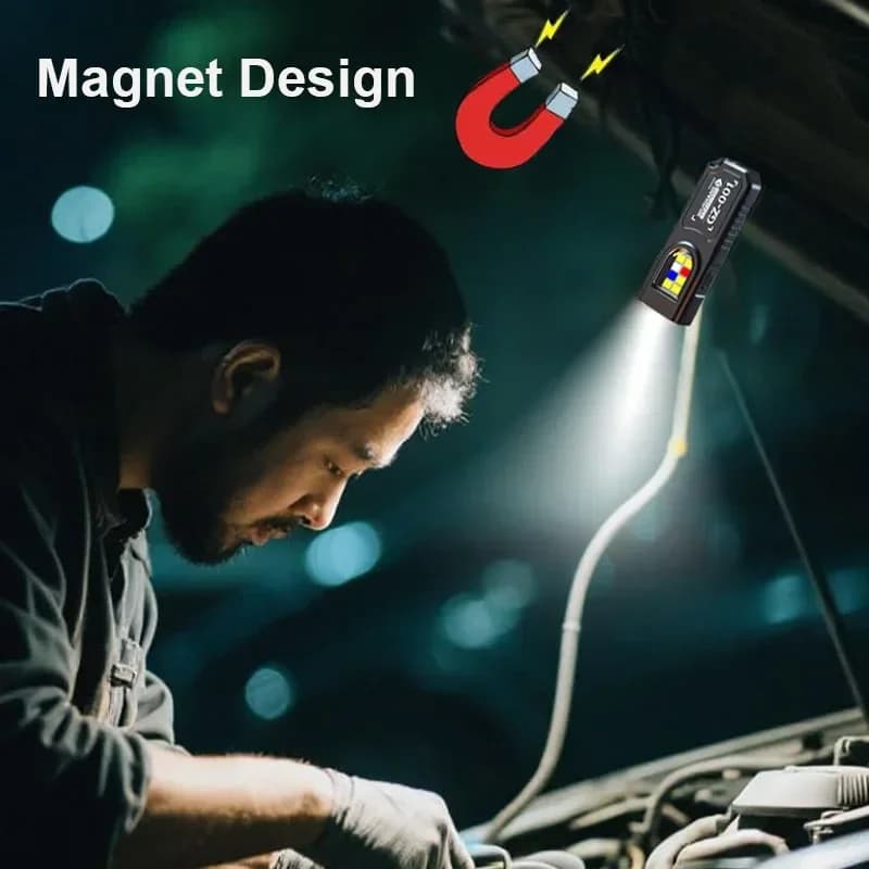 Powerful Mini COB LED Keychain Flashlight USB C Rechargeable Hanging Work Light Waterproof Keyring Camping Walking Pocket Lamp - 3