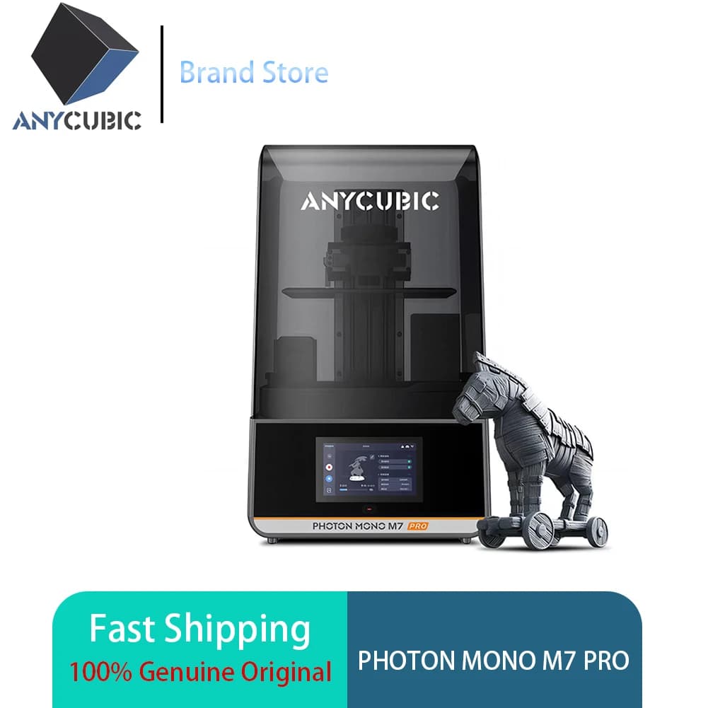 طابعة ANYCUBIC Photon Mono M7 Pro 14K MSLA راتينج ثلاثية الأبعاد بشاشة LCD أحادية 10 بوصة بسرعة عالية للتصليب الضوئي 223*230*126 مم شحن سريع عرض كبير