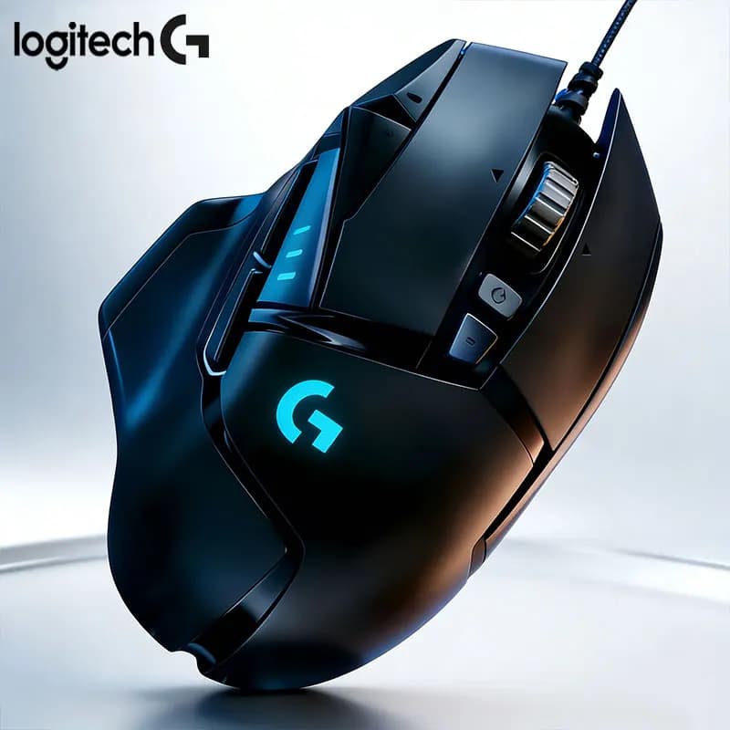 ماوس سلكي أصلي لوجيتك G502 HERO، ماوس أسود، 11 زرًا قابلًا للبرمجة، مزود بكتلة وزن