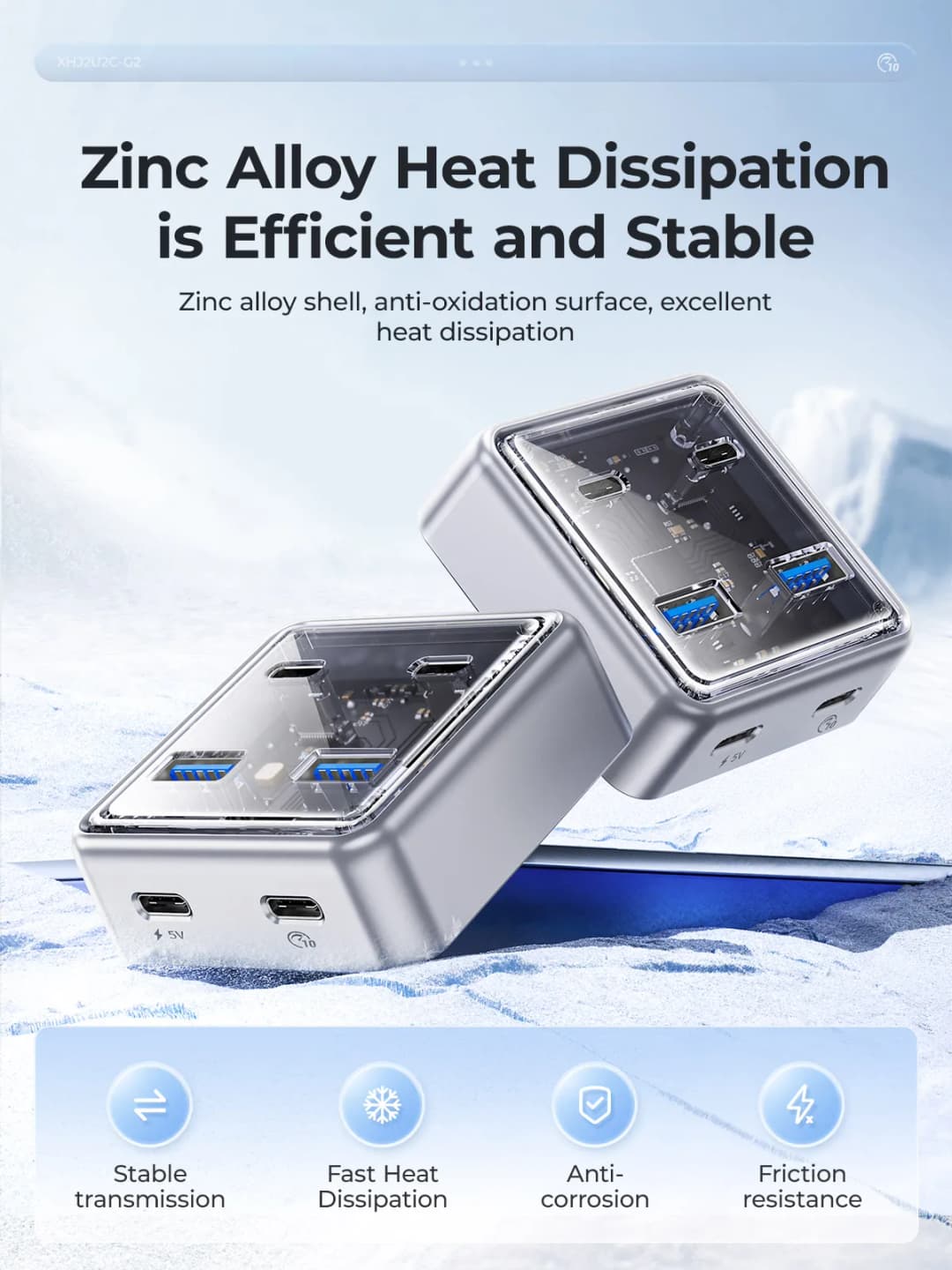 ORICO USB3.2 Hub Splitter Metal Material Usb Hub 10Gbps With 2 USB A Port and 2 USB C Port for All Macbook Mac Mini - 4