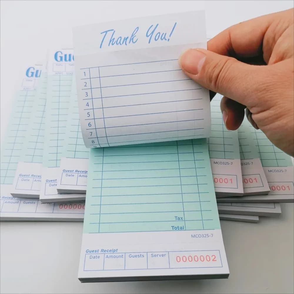 2/6 عبوات من وسادات ملاحظات الخادم، كتب فحص الضيوف للخوادم، مفكرة فحص الضيوف لخوادم النادلة 50 ورقة/وسادة - 3