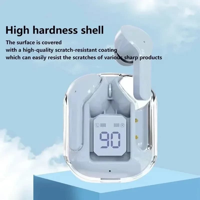Original T2 Wireless Bluetooth Earphone Transparent HIFI Headphones LED Power Digital Display Stereo Sound Earphones for Xiaomi - 5