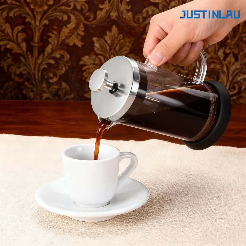 صانع قهوة فرنسي بسعة 350-1000 مل، من الفولاذ المقاوم للصدأ وزجاج البوروسيليكات عالي الجودة، مقاوم للحرارة، إبريق قهوة منزلي - 5