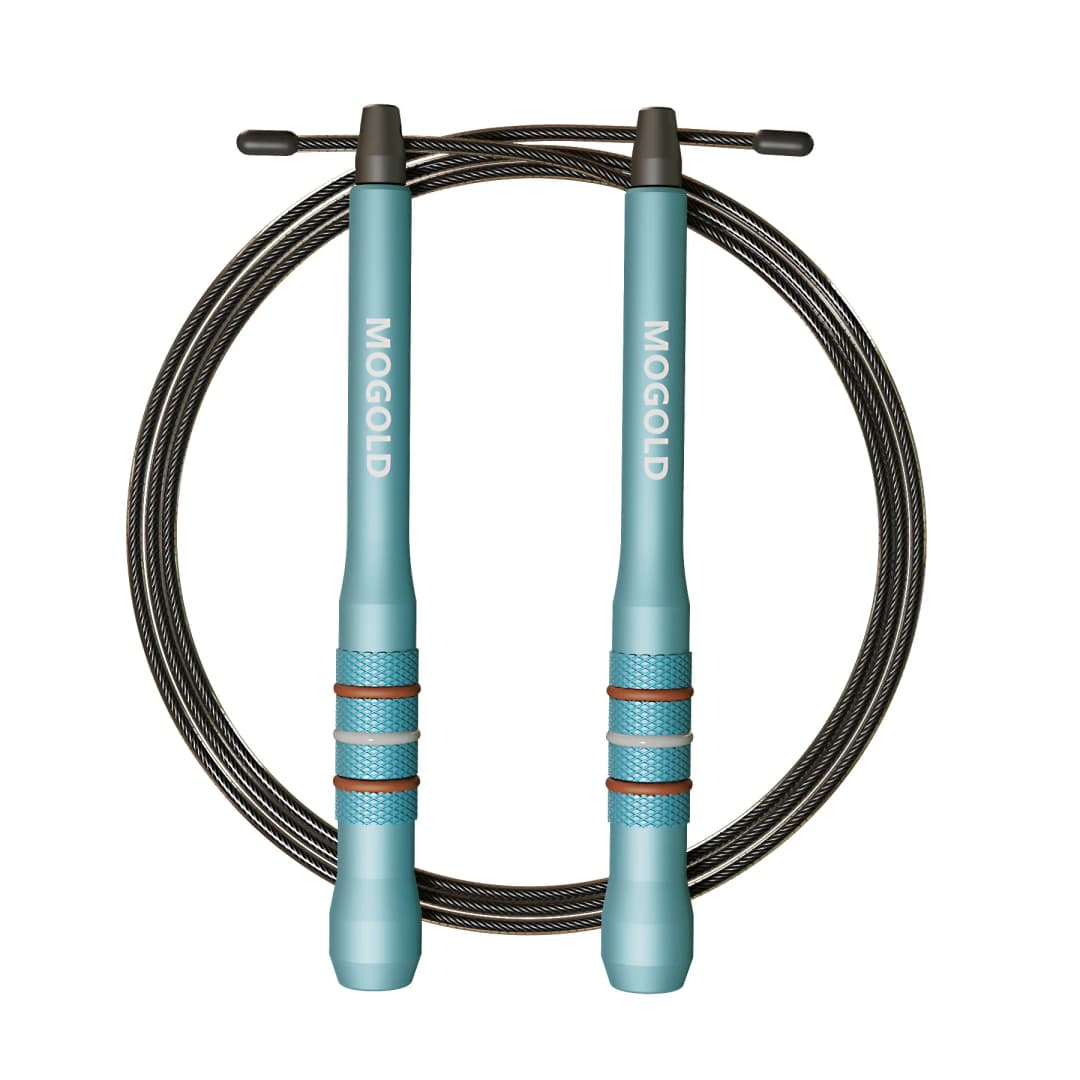 حبل قفز احترافي من MOGOLD - كابل فولاذي عالي الجودة - مقابض مريحة خفيفة الوزن للتمارين الهوائية وحرق الدهون - 4