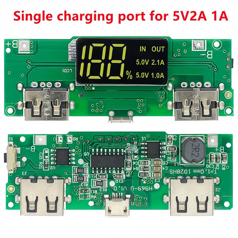 18650 Charging Board Dual USB 5V 2.4A Mobile Power Bank Module 186 50 Lithium Battery Charger Board Circuit Protection - 2