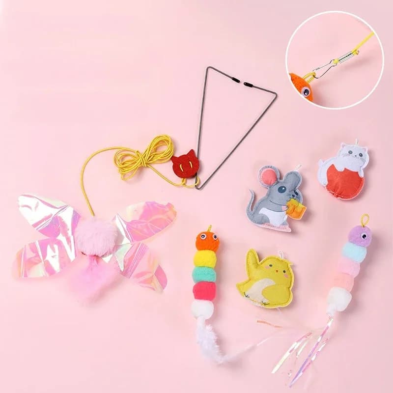 Cat Rope Long Rope Teasing Cat Toy Accessories Pet Kitten Toy Cat Toy Swing Sticky Disc Elastic with Bell Hanging Door Teasing - 2