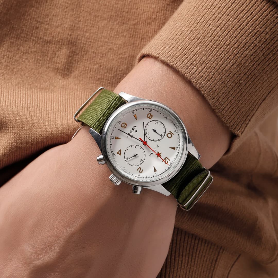 2026 ساعات رجالية جديدة 1963 الطيار ساعة أوتوماتيكية 40 مللي متر مقاوم للماء ريترو كوارتز كرونوغراف فستان عتيق - 5