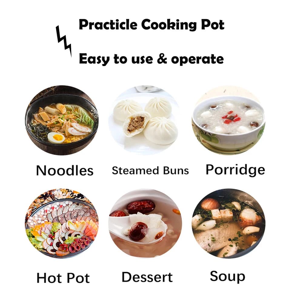 Multifunction Electric Cooker Hot Pot 1-2 People Heating Pan Multi Ramen Pot Machine Mini Rice Cook Kitchen Appliance Korea 220V - 4
