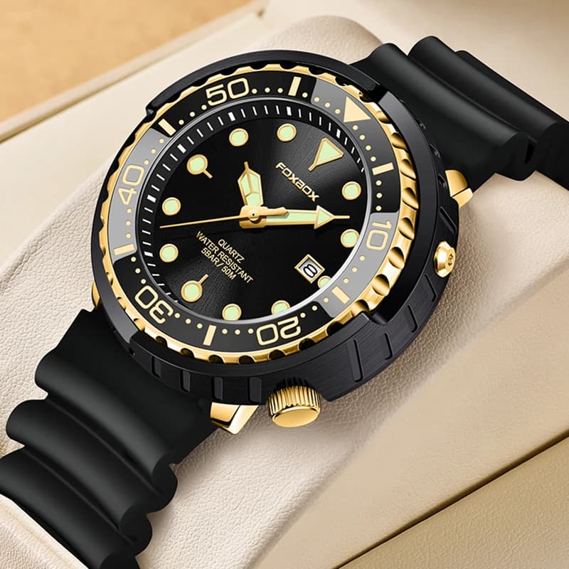 ساعة غوص LIGE عصرية للرجال، علامة تجارية فاخرة، مقاومة للماء 50ATM، تاريخ، ساعات رياضية، كوارتز - 6
