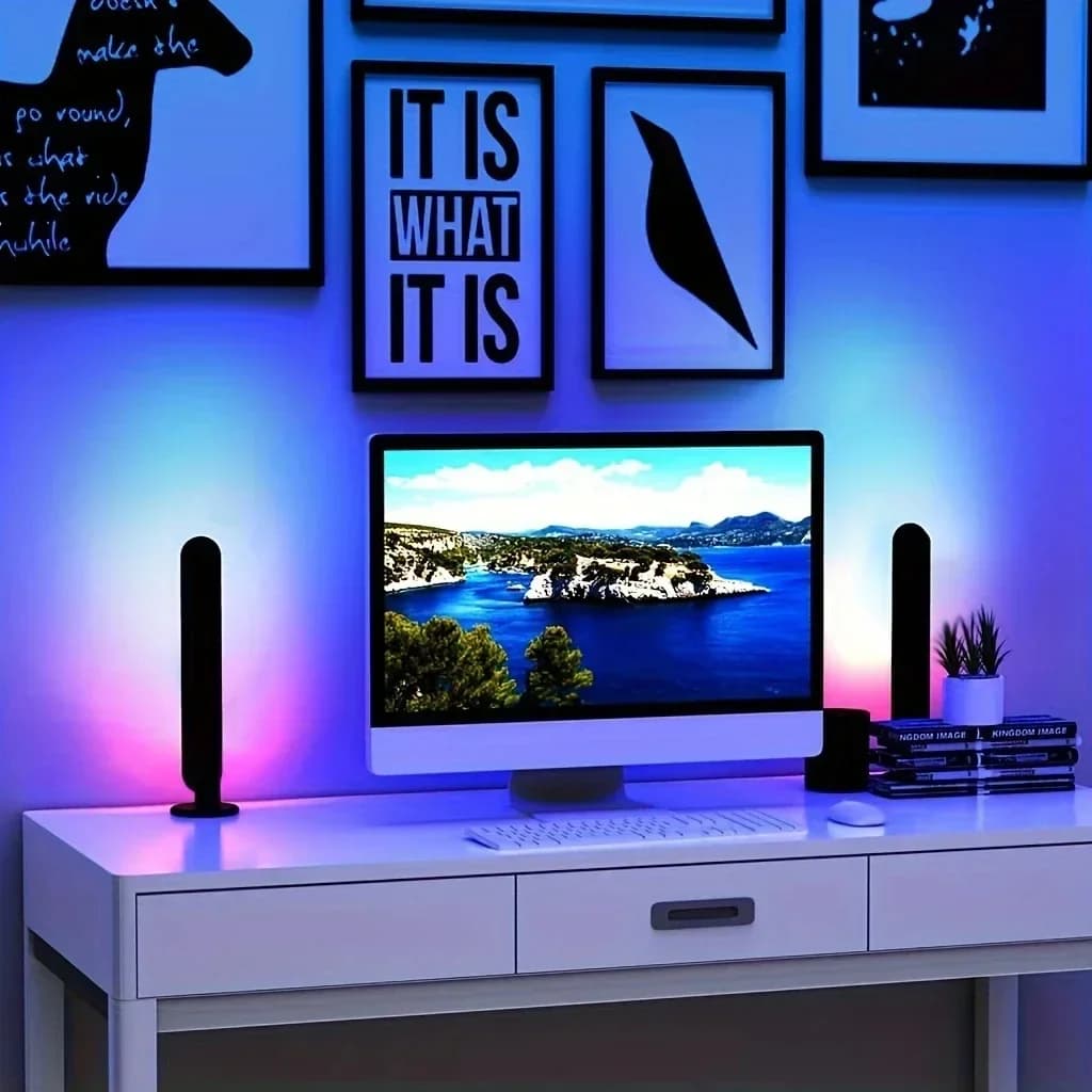 إضاءة إيقاع الموسيقى RGB نموذج محدث قابل للشحن عبر USB ديكور عيد الميلاد شريط إضاءة RGB لسطح المكتب إيقاع الموسيقى - 3