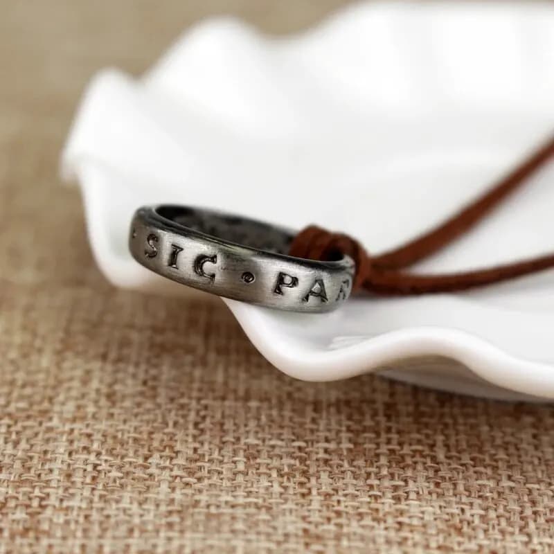 Movie Game Uncharted 4 Necklace Nathan Drake Cosplay Ring Leather Code Ancient Vintage Pendant Jewelry Prop - 4
